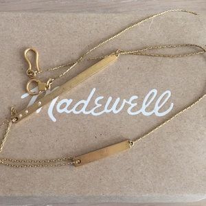 Madewell Crystal Bar Pendant- Gold Plated Brass